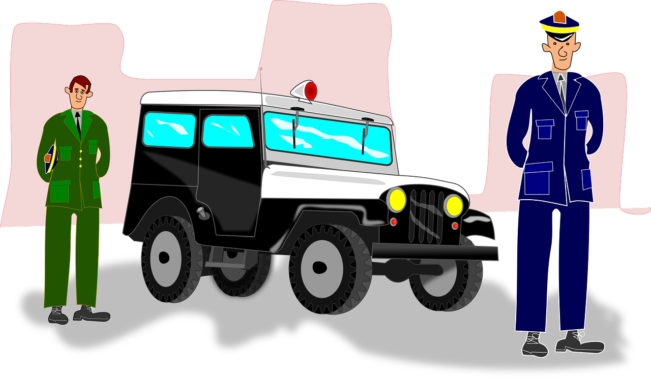 carro de policia cartoon jeep 1294268